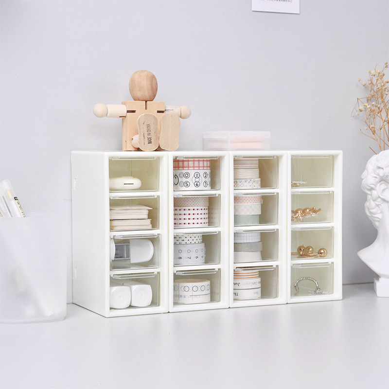 Kawaii veliki stolni stolni organizator s 4 ladice, mala kutija, kutija za pohranu, školski slatki kućni uredski pribor