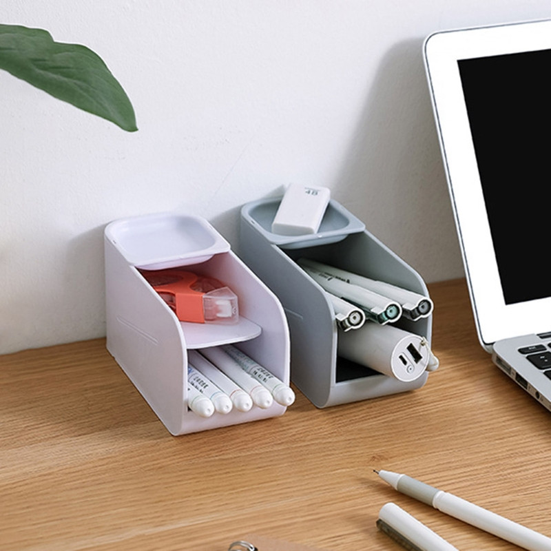 63HD praktiline pööratav pliiatsihoidja kaughoidja ümbris 2-kihiline pintsli korraldaja