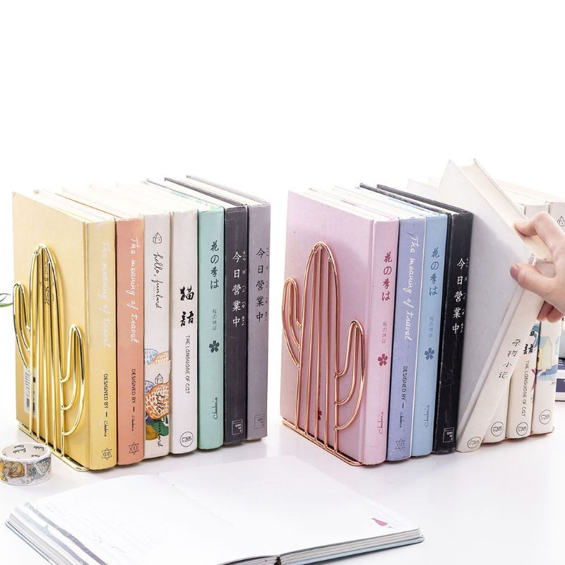 2 KOM/PAR Kreativni metalni držači za knjige u obliku kaktusa Stalak za potporu knjiga Stolni organizator Držač za pohranu Polica Isporuka