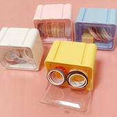 Mini Hand Ledger Tape Storage Box Visible Desktop Storage Box Φορητή διαφανής σχολική θήκη για χαρτικά
