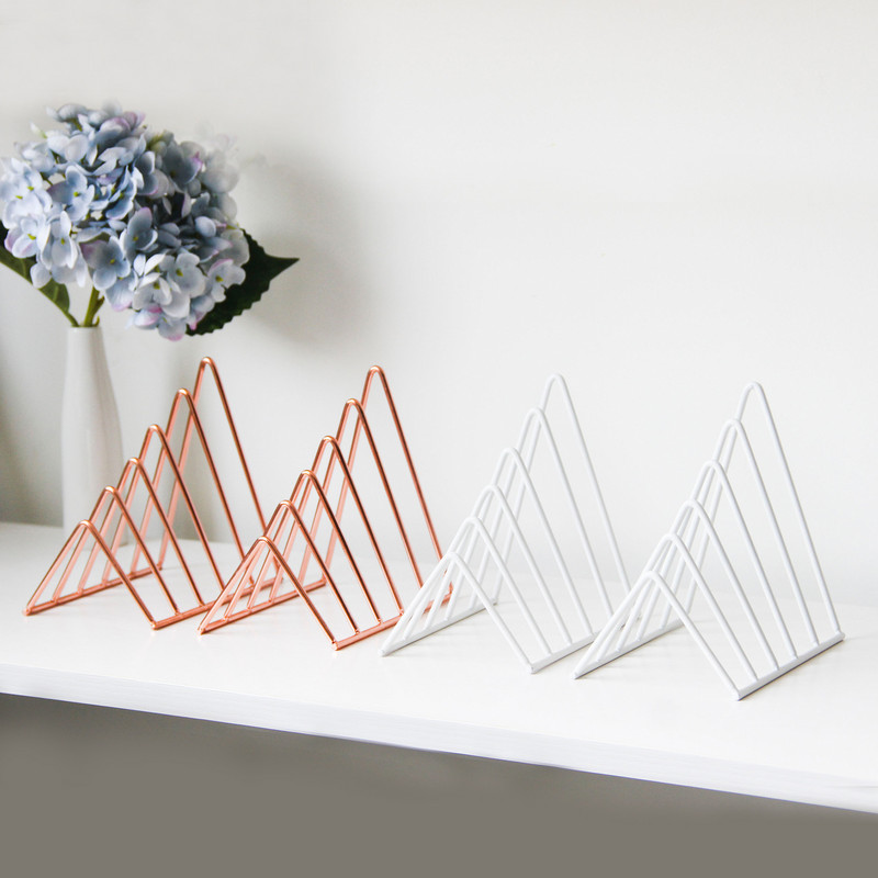 Kreativni geometrijski stalak za pohranu Jednostavan organizator od kovanog željeza Tablet Knjiga Novine Višenamjenski držač postolja Pokloni