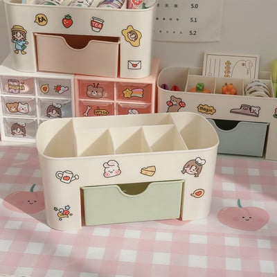 Plastični organizator šminke Kutija za pohranu četkica za šminku s ladicom Kutija za pohranu na štapiće s vatom Escritori Organizador De Maquillaje