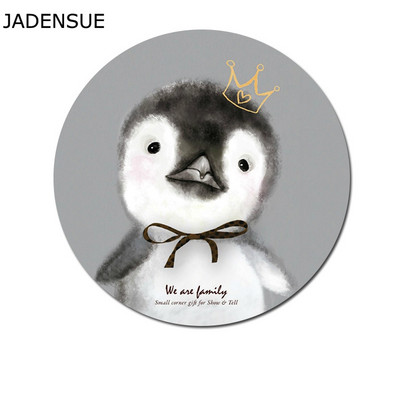 Prekrasna gumena podloga za računalni miš, podebljana crtana okrugla podloga za miša s pingvinom, 20 cm za MacBook Xiaomi Lenovo