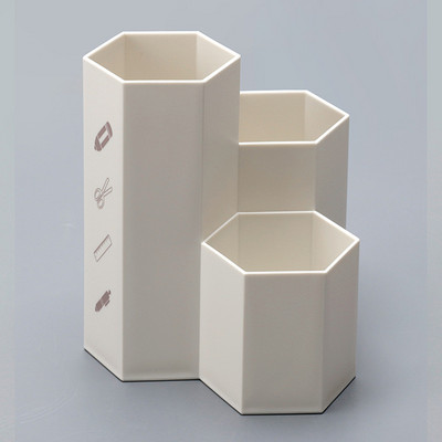 Hatszögletű toll ceruzatartó irodai asztali konténer sminkecset tároló doboz tok sminktartó