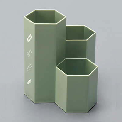 Hatszögletű toll ceruzatartó irodai asztali konténer sminkecset tároló doboz tok sminktartó