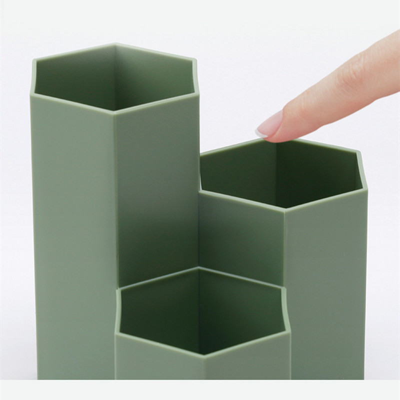 Hatszögletű toll ceruzatartó irodai asztali konténer sminkecset tároló doboz tok sminktartó