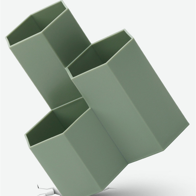 Hatszögletű toll ceruzatartó irodai asztali konténer sminkecset tároló doboz tok sminktartó