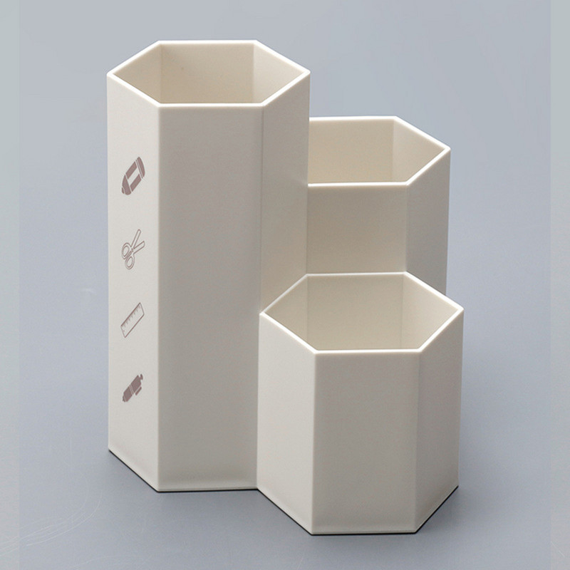 Hatszögletű toll ceruzatartó irodai asztali konténer sminkecset tároló doboz tok sminktartó