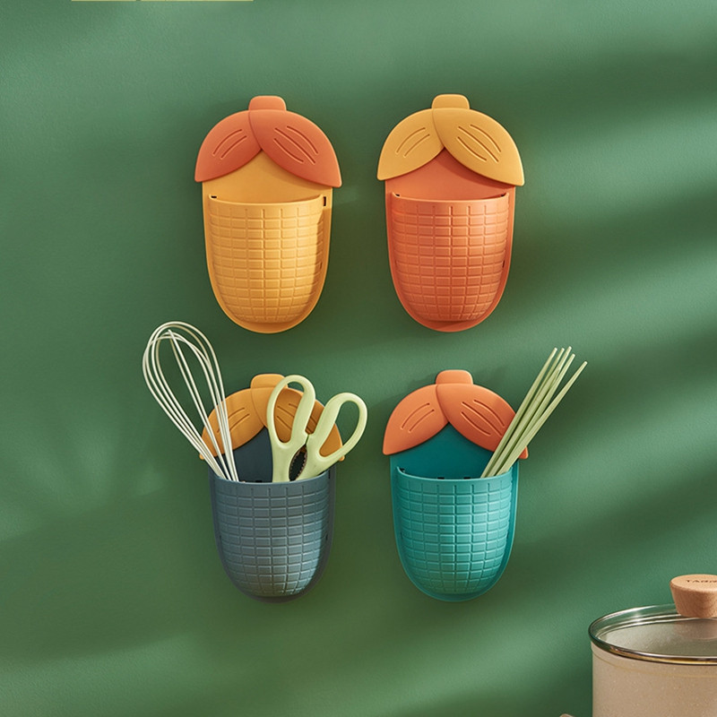 Kukurūzų laikymo lentyna Vonios sieninė laikymo lentyna Nemokama Punch Virtuvė Biuro stalas Rašiklio laikiklis Pieštukų laikymo indas