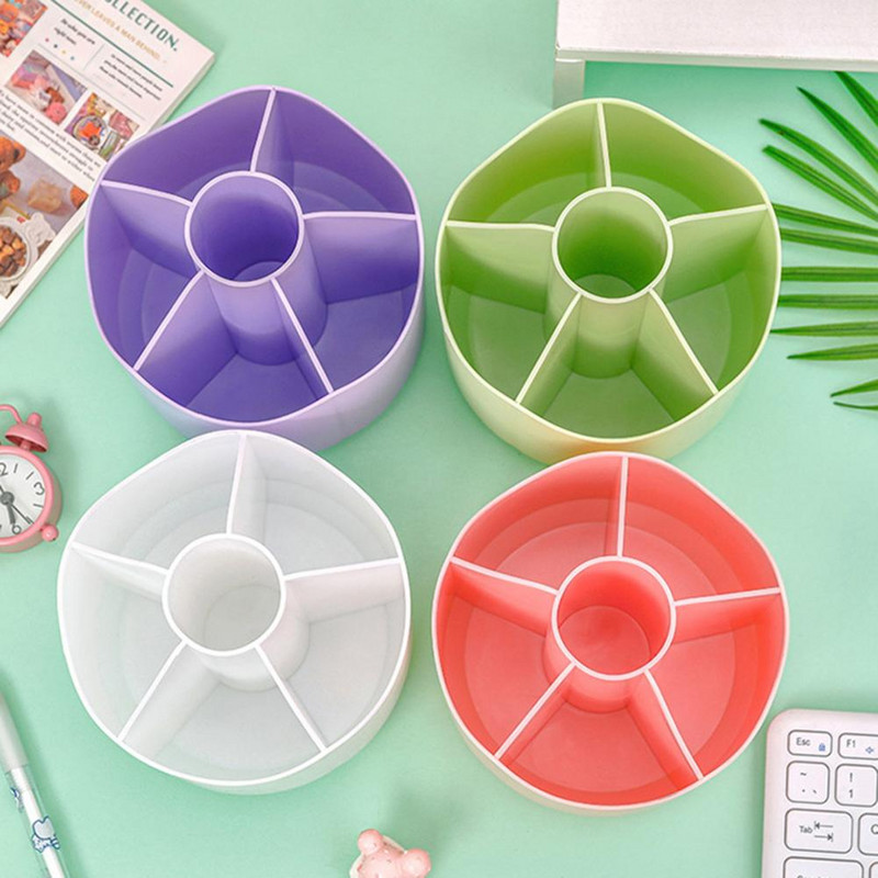 Držač za olovke, rotirajući za 360 stupnjeva, 6 mreža, višenamjenski plastični pribor za pisanje, stolni organizator za olovke, uredski pribor za kućnu školu