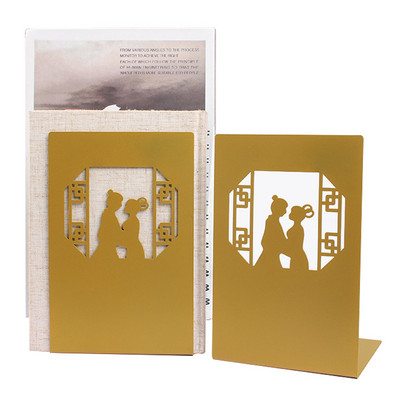 1 vnt. stilingi aukščiausios kokybės metaliniai knygų stovai, kūrybingi, tuščiaviduriai meniniai knygų stovai, kūrybingi dovanų neslystantys knygų laikikliai