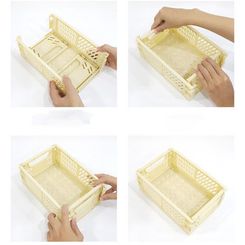 Μίνι πτυσσόμενο πλαστικό κουτί αποθήκευσης Φοιτητικός επιτραπέζιος υπολογιστής Ταινία λογαριασμού χειρός Χαρτικά Προϊόντα περιποίησης δέρματος Μικρό καλάθι αποθήκευσης