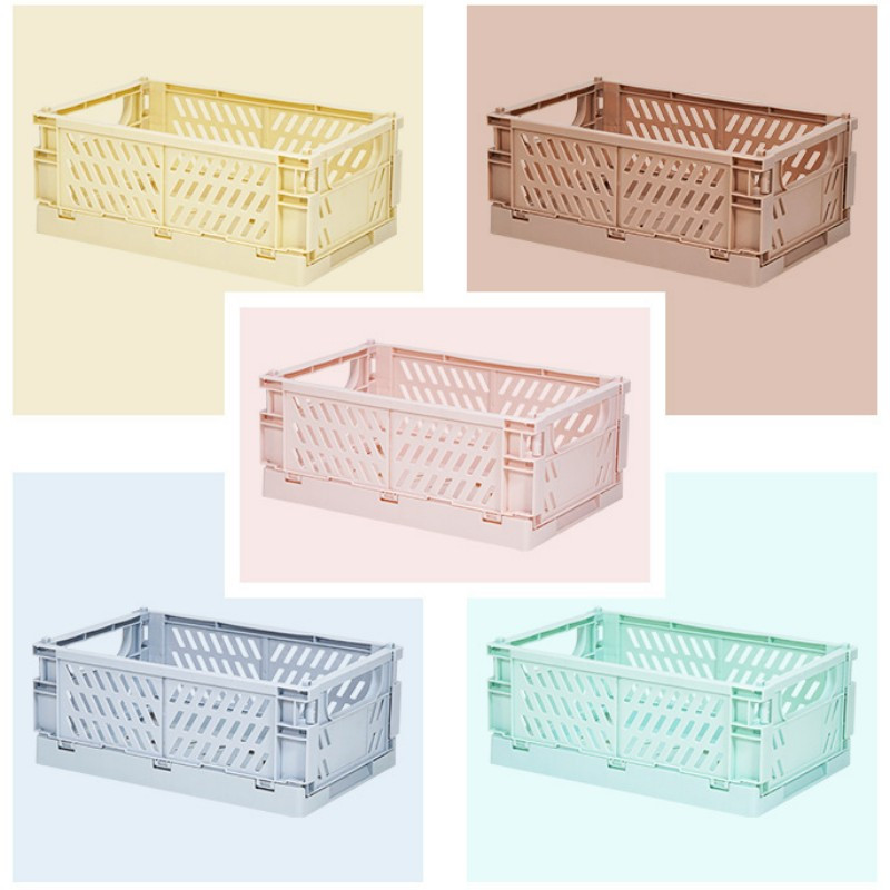 Mini sklopiva plastična kutija za pohranu Student Stolni organizator Ručni račun Traka za papirna sredstva Proizvodi za njegu kože Mala košara za pohranu