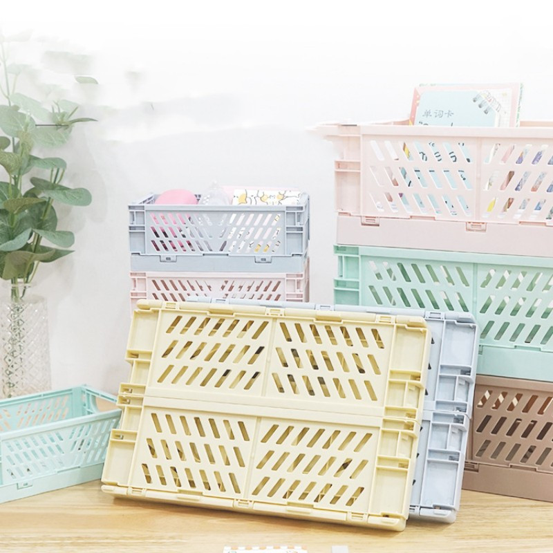 Mini sklopiva plastična kutija za pohranu Student Stolni organizator Ručni račun Traka za papirna sredstva Proizvodi za njegu kože Mala košara za pohranu