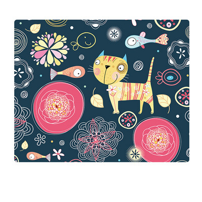 Mouse Pad cu margine de blocare de desene animate Mousepad pentru jocuri pe computer Cute Girl Cat Pad din cauciuc natural Covoraș de masă Tastatură mouse 21x26cm