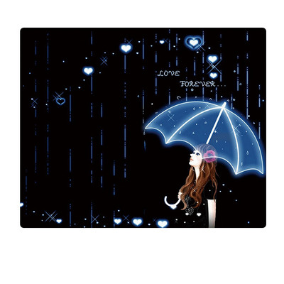 Mouse Pad cu margine de blocare de desene animate Mousepad pentru jocuri pe computer Cute Girl Cat Pad din cauciuc natural Covoraș de masă Tastatură mouse 21x26cm