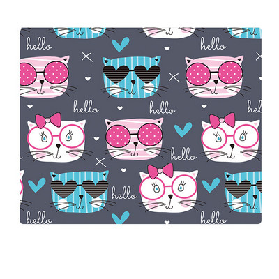 Mouse Pad cu margine de blocare de desene animate Mousepad pentru jocuri pe computer Cute Girl Cat Pad din cauciuc natural Covoraș de masă Tastatură mouse 21x26cm