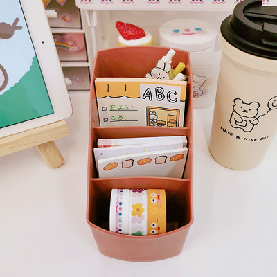 Kawaii stalo transformacija Korėjietiška darbalaukio laikymo dėžutė pieštukų laikiklis makiažo šepetėlių laikymo stovas biuro reikmenų organizatorius