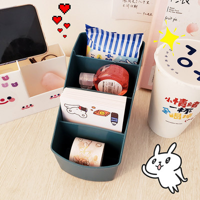 Kawaii stalo transformacija Korėjietiška darbalaukio laikymo dėžutė pieštukų laikiklis makiažo šepetėlių laikymo stovas biuro reikmenų organizatorius
