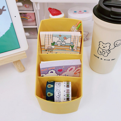 Kawaii stalo transformacija Korėjietiška darbalaukio laikymo dėžutė pieštukų laikiklis makiažo šepetėlių laikymo stovas biuro reikmenų organizatorius