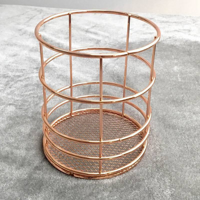 1 KOM Željezni držač za olovke Ružičasto zlato, zlatni držač za olovke Okrugli mrežasti držač za olovke Organizator za čaše za ured, dom, školu, pribor za pisanje