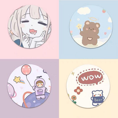 Подложка за мишка Kawaii Round Celestial Мека подложка за игра Капачка за компютър Подложки за бюро Неплъзгаща се Rubbe PC Водоустойчива подложка за офис мишка 22 см