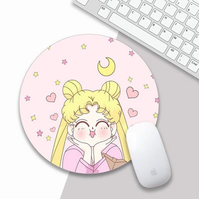 Podloga za miša Kawaii Okrugla Celestial mekana podloga za igrice Kapa za računala Podloga za stolne podloge Neklizajuća Rubbe PC Vodootporna podloga za uredski miš 22 cm