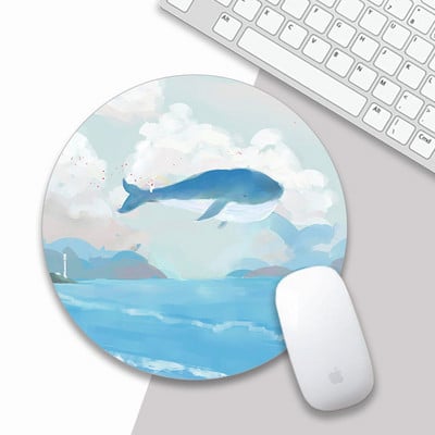 Podloga za miša Kawaii Okrugla Celestial mekana podloga za igrice Kapa za računala Podloga za stolne podloge Neklizajuća Rubbe PC Vodootporna podloga za uredski miš 22 cm
