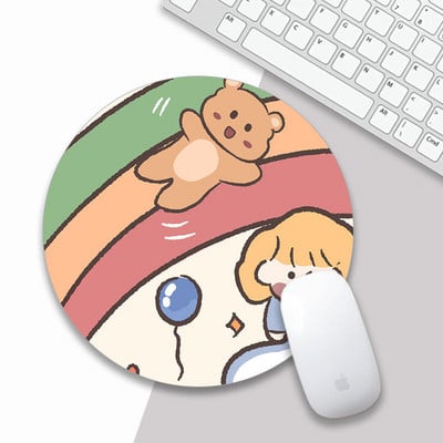 Podloga za miša Kawaii Okrugla Celestial mekana podloga za igrice Kapa za računala Podloga za stolne podloge Neklizajuća Rubbe PC Vodootporna podloga za uredski miš 22 cm