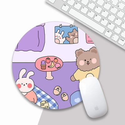 Podloga za miša Kawaii Okrugla Celestial mekana podloga za igrice Kapa za računala Podloga za stolne podloge Neklizajuća Rubbe PC Vodootporna podloga za uredski miš 22 cm
