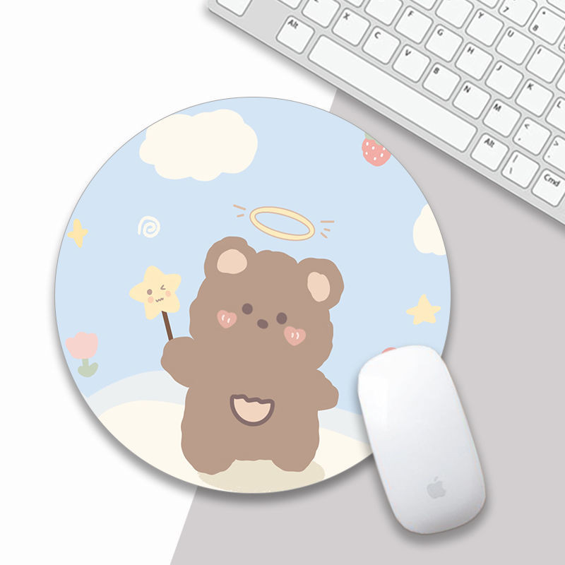 Podloga za miša Kawaii Okrugla Celestial mekana podloga za igrice Kapa za računala Podloga za stolne podloge Neklizajuća Rubbe PC Vodootporna podloga za uredski miš 22 cm
