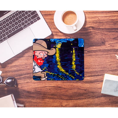 Prekrasna kawaii slatka podloga za miša Van Gogh Veliki podlošci za stol Vodootporni uredski ukrasi za dom Podloga za šalice Protuklizna soba za djevojčice i dječake