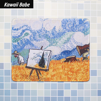 Prekrasna kawaii slatka podloga za miša Van Gogh Veliki podlošci za stol Vodootporni uredski ukrasi za dom Podloga za šalice Protuklizna soba za djevojčice i dječake