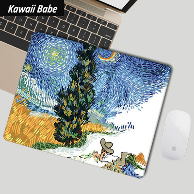 Prekrasna kawaii slatka podloga za miša Van Gogh Veliki podlošci za stol Vodootporni uredski ukrasi za dom Podloga za šalice Protuklizna soba za djevojčice i dječake