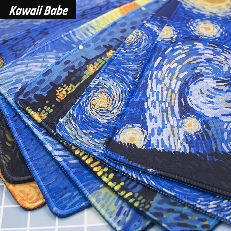 Prekrasna kawaii slatka podloga za miša Van Gogh Veliki podlošci za stol Vodootporni uredski ukrasi za dom Podloga za šalice Protuklizna soba za djevojčice i dječake
