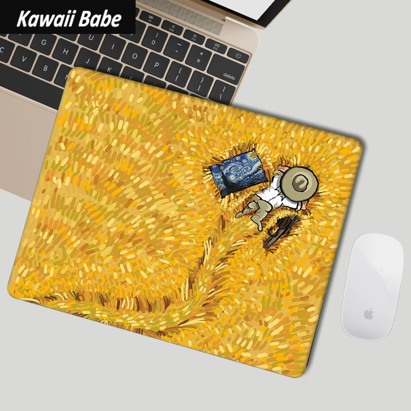 Prekrasna kawaii slatka podloga za miša Van Gogh Veliki podlošci za stol Vodootporni uredski ukrasi za dom Podloga za šalice Protuklizna soba za djevojčice i dječake