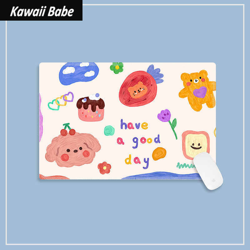 Desk Mats Gamer Cute Desk Mats Kawaii Mouse Pad Gaming Tipkovnica Desktop Deskpad for Office Home PC Computer Students 22x18cm