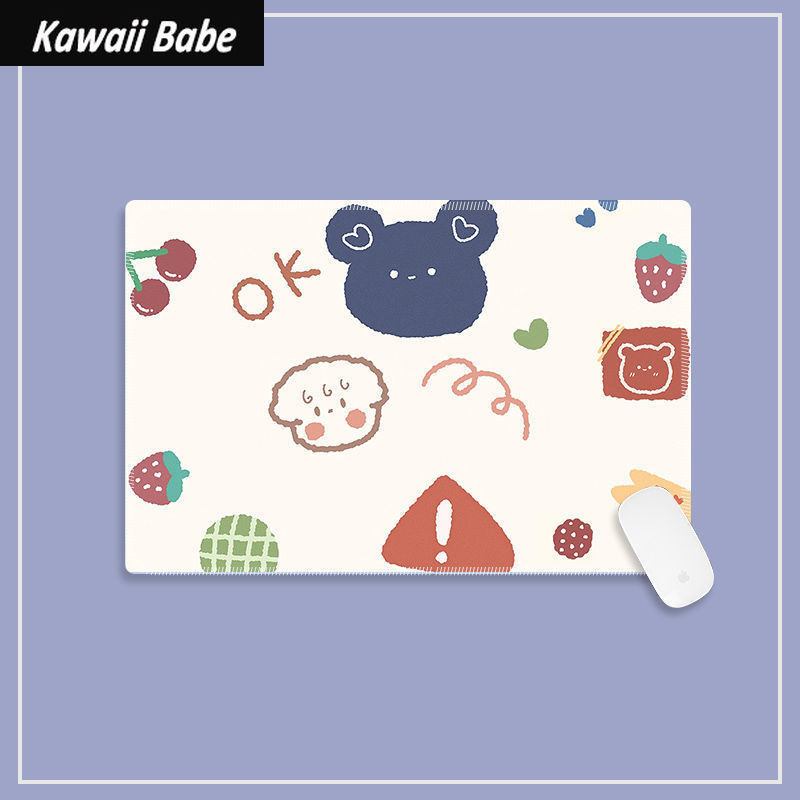 Desk Mats Gamer Cute Desk Mats Kawaii Mouse Pad Gaming Tipkovnica Desktop Deskpad for Office Home PC Computer Students 22x18cm