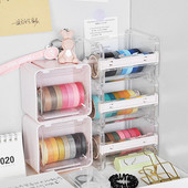 Издръжлив дневник Washi Tipe Dispensor Държач за ножове Прозрачен Washi Tape Deck за съхранение Органайзер Офис консумативи