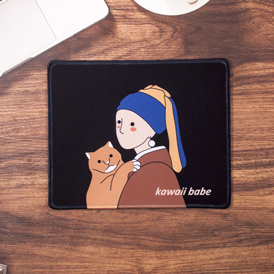 Mouse Pad Deskpad 21*26cm Kawaii Pad Gaming Wrinting Cute Desk Mats Office Home PC Computer Keyboard Protector girl paintings