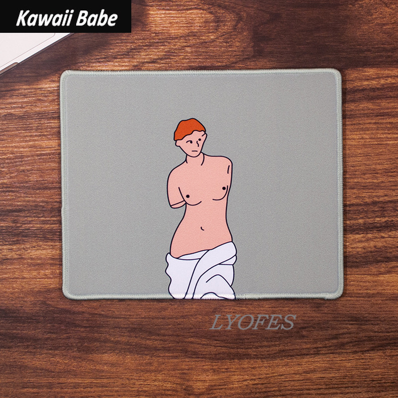 Mouse Pad Deskpad 21*26cm Kawaii Pad Gaming Wrinting Cute Desk Mats Office Home PC Computer Keyboard Protector girl paintings