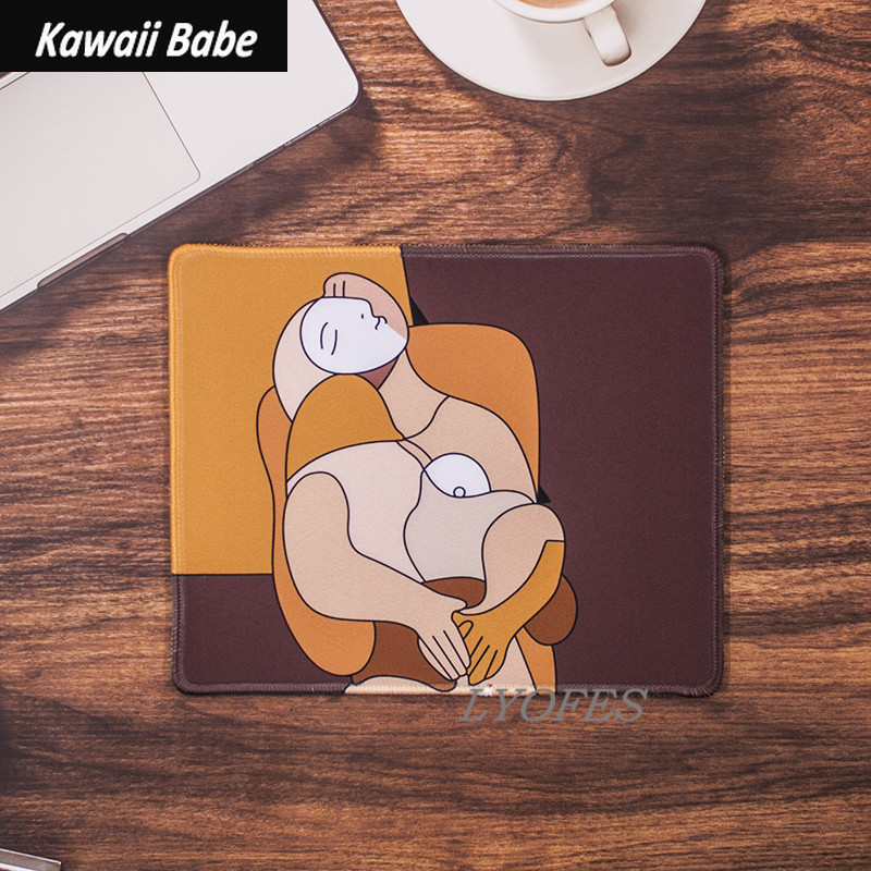 Mouse Pad Deskpad 21*26cm Kawaii Pad Gaming Wrinting Cute Desk Mats Office Home PC Computer Keyboard Protector girl paintings