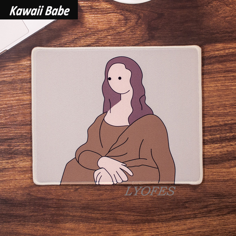 Mouse Pad Deskpad 21*26cm Kawaii Pad Gaming Wrinting Cute Desk Mats Office Home PC Computer Keyboard Protector girl paintings