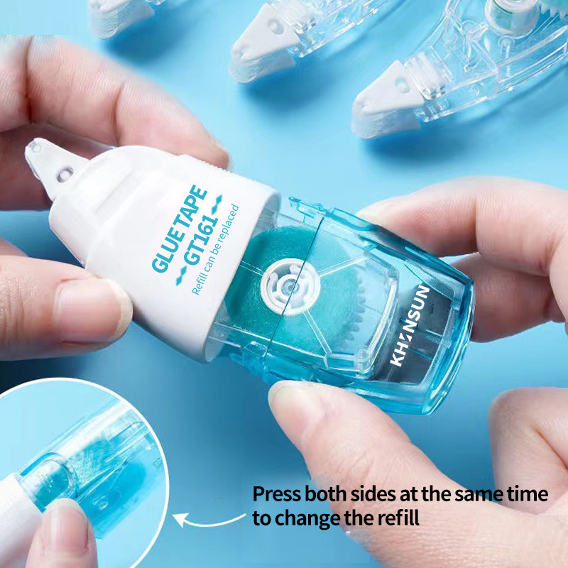 Bandă adezivă dublă reîncărcabilă Bandă adezivă cu role 6mm*8m cu lipici de reîncărcare pentru articole de papetărie DIY