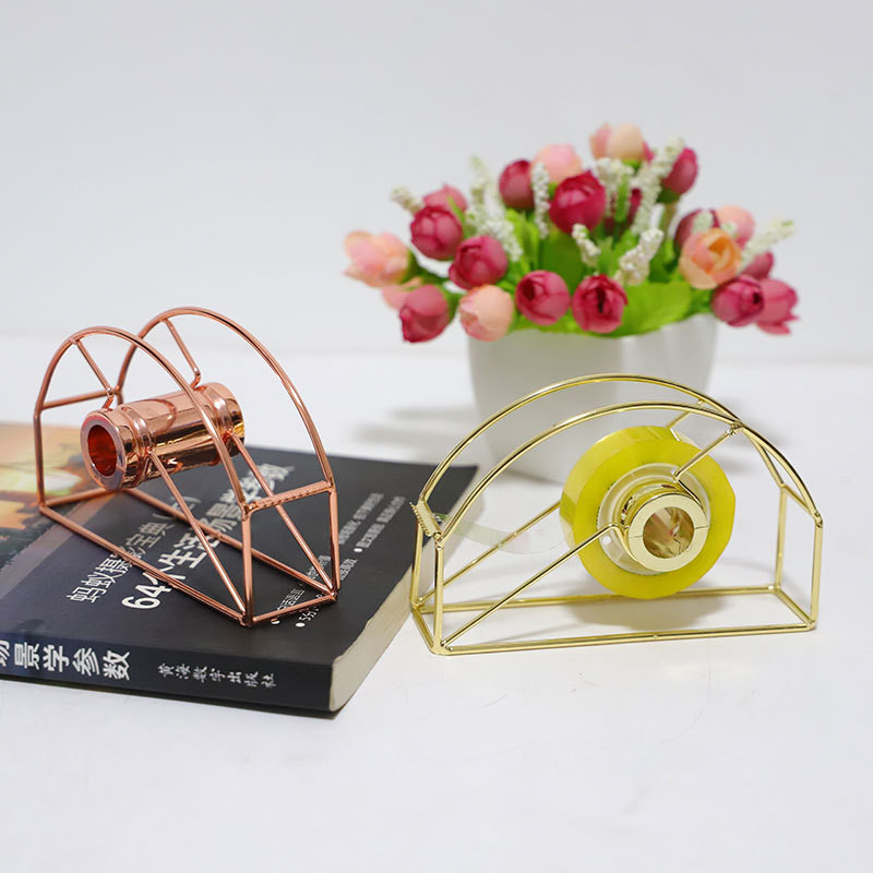 Distribuitor de bandă de aur din metal, organizatori de bandă Washi, tăietor de bandă de fier, pentru albume de albume, bricolaj, birou, școală, papetărie, suport pentru bandă