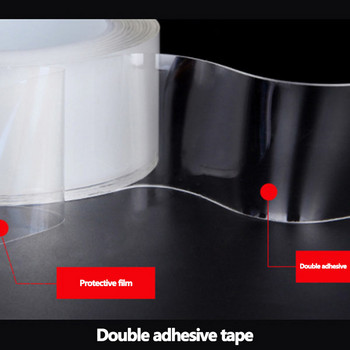Водоустойчива прозрачна двойна нано лента Залепваща лента 1M/3M/5M Домашни ленти Канцеларски материали Офис консумативи Метална пластмаса Супер лепило