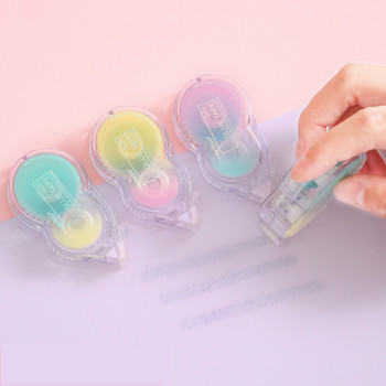Mr.paper 3 Styles Macaron Color Gradient Dot Glue Creative Ιαπωνικό πλαστικό διαφανές DIY Διακόσμηση Ταινία διπλής όψης