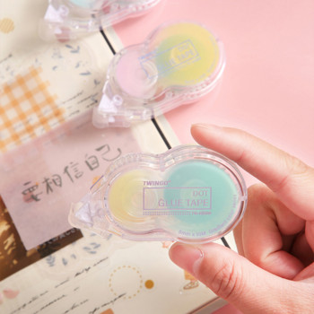 Mr.paper 3 стила Macaron Color Gradient Dot Glue Творческа японска пластмаса Прозрачна декорация Направи си сам Двустранна лента