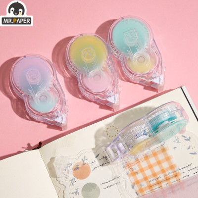 Mr.paper 3 стила Macaron Color Gradient Dot Glue Творческа японска пластмаса Прозрачна декорация Направи си сам Двустранна лента