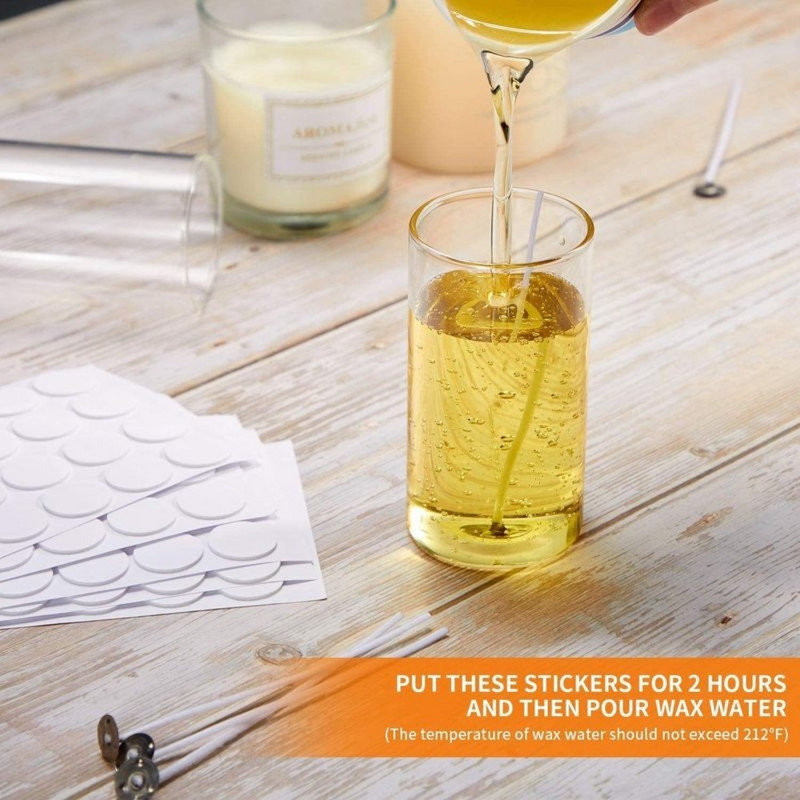 100 τμχ Αυτοκόλλητα με φυτίλι για κερί DIY 20mm Στρογγυλό αφρό διπλής όψης, ανθεκτικό στη θερμότητα κερί Σταθερή βάση βάσης Βάση κατασκευής κεριών